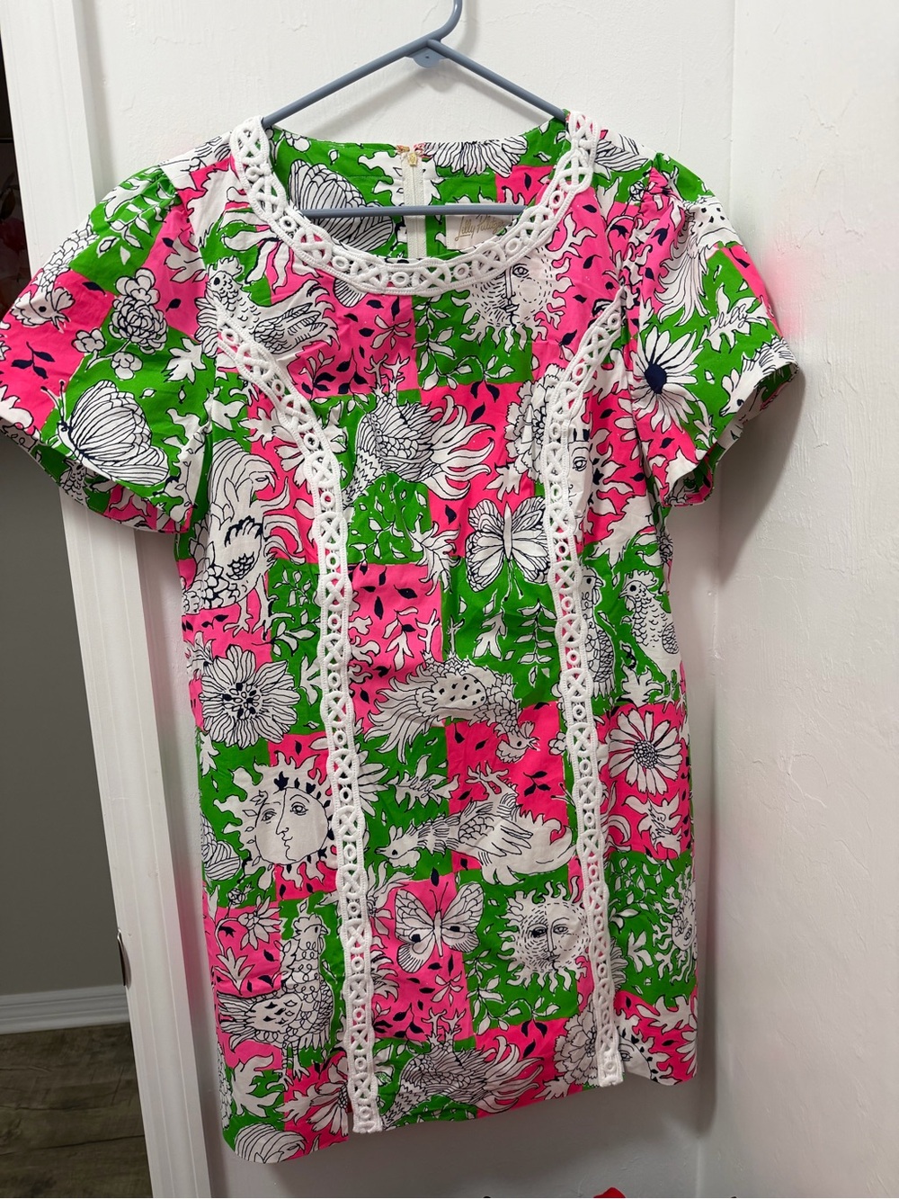 💖💚NWT Lilly Pulitzer Pink & Green Floral Patchwork Shift Dress Romper💖💚